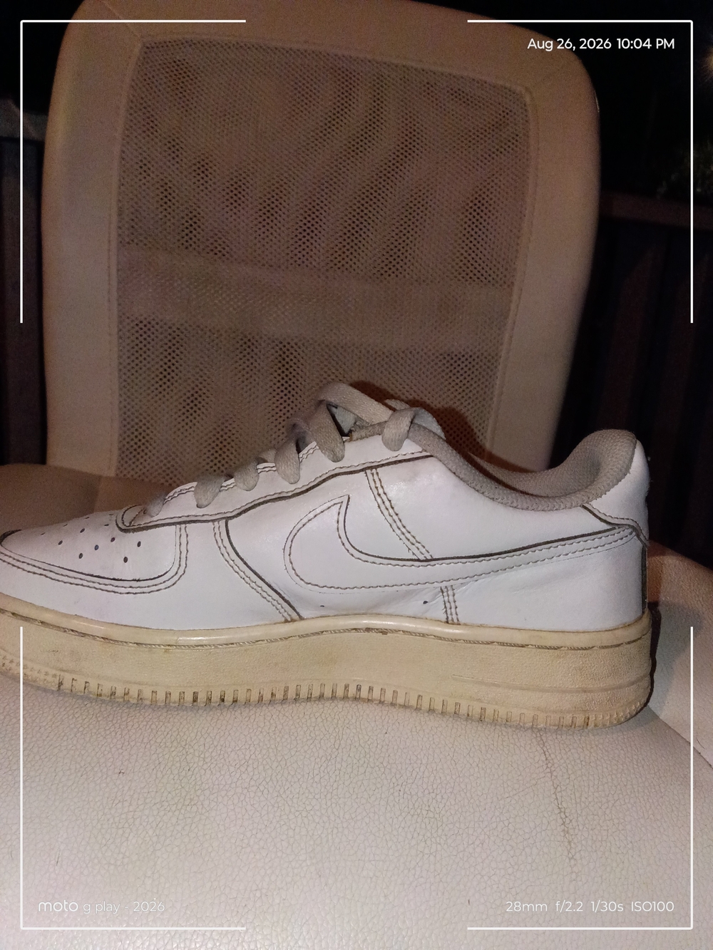 Kids White Leather Sneaker with Subtle Swoosh Accent